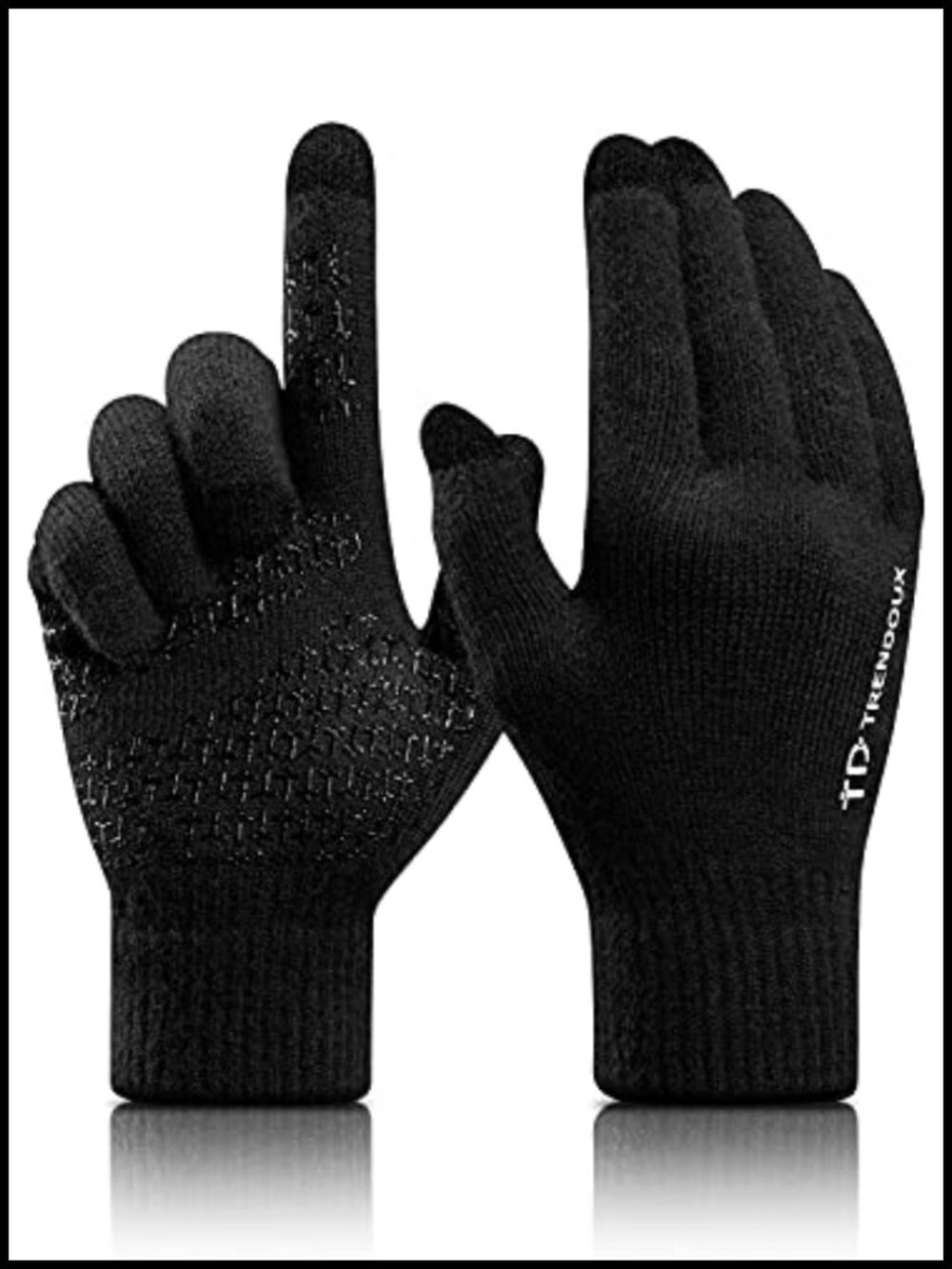 Merino Wool Winter Gloves Touchscreen Non-Slip Knit Cuff